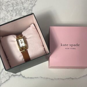 Kate Spade Gold-Tone Watch with Brown Strap